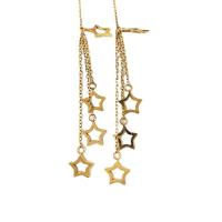 Titanium Steel Earrings, 304 Stainless Steel, Star, real gold plated, fashion jewelry & for woman & hollow, 100mm [