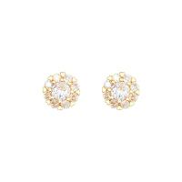 Cubic Zirconia Micro Pave Brass Earring, high quality plated, fashion jewelry & micro pave cubic zirconia & for woman, golden [
