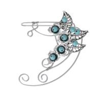 manchette de boucle d'oreille, alliage de zinc, avec turquoise & cristal & perle de plastique, bijoux de mode & pour femme, plus de couleurs à choisir, Vendu par PC