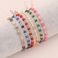 Gemstone Bracelets, Natural Stone, with Seedbead, handmade, Adjustable & fashion jewelry & for woman Approx 25 cm 