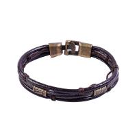 Cowhide Bracelets, with Zinc Alloy, knit, fashion jewelry & Unisex .5 cm 