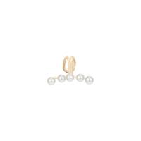 metal Pendiente Clip, con Perlas plásticas, chapado en color dorado, Joyería & para mujer, dos diferentes colores, 15x22mm, Vendido por UD[