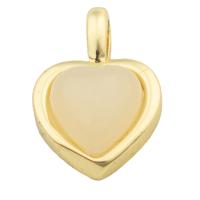 Brass Heart Pendants, with Resin, gold color plated, fashion jewelry & DIY & for woman, golden 
