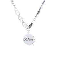 Sterling Silver Jewelry Necklace, 925 Sterling Silver, with 1.97inch extender chain, Antique finish, fashion jewelry & for woman, 20mm Approx 17.72 Inch 