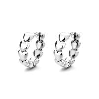 Sterling Silver Hoop Earring, 925 Sterling Silver, Heart, Antique finish, fashion jewelry & for woman, 4mm [