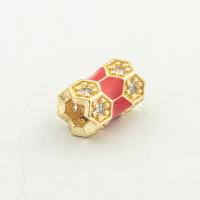 Cubic Zirconia Micro Pave Sterling Silver Bead, 925 Sterling Silver, gold color plated, DIY & micro pave cubic zirconia Approx 0.3mm [