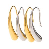Edelstahl Tropfen Ohrring, 304 Edelstahl, Vakuum-Ionen-Beschichtung, Modeschmuck & für Frau, keine, 23.7x4.4mm, verkauft von Paar[