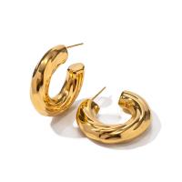Edelstahl Stud Ohrring, 304 Edelstahl, 18K vergoldet, Modeschmuck & für Frau, goldfarben, 29.8x7.8mm, verkauft von Paar[
