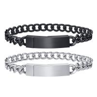 Stainless Steel Chain Bracelets, 304 Stainless Steel, Vacuum Ion Plating, fashion jewelry & for man Approx 8.27 Inch [