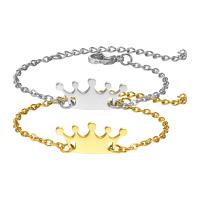 Stainless Steel Children Bangle, 304 Stainless Steel, with 1.97inch extender chain, Crown, Vacuum Ion Plating, fashion jewelry & for children Approx 4.72 Inch [
