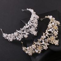 Bridal Tiaras, Zinc Alloy, with Plastic Pearl, handmade, fashion jewelry & for woman & with rhinestone Inner Approx 155mm 