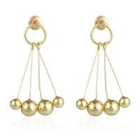 Brass Drop Earring, Round, gold color plated, fashion jewelry & for woman, 31mm [