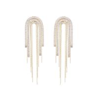 Fashion Fringe Earrings, Brass, plated, fashion jewelry & micro pave cubic zirconia & for woman 