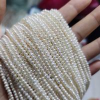 Natural Freshwater Pearl Loose Beads, Slightly Round, DIY, white mm Approx 36 cm [
