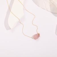 Gemstone Necklaces, Brass, with Natural Stone, with 5cm extender chain, plated, fashion jewelry cm 