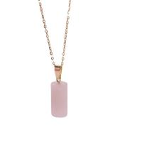 Gemstone Necklaces, Brass, with Natural Stone, with 5cm extender chain, Column, plated, fashion jewelry cm 