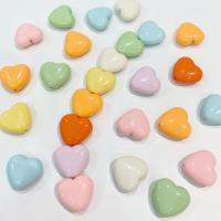 Solid Color Acrylic Beads, Heart, DIY [