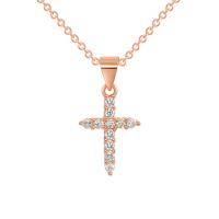 Harz Messing Halskette, Kreuz, plattiert, Oval-Kette & für Frau & mit Strass, keine, 20mm, Länge:ca. 18-20 ZollInch, verkauft von PC[