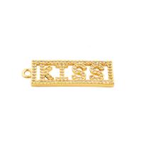 Cubic Zirconia Micro Pave Brass Pendant, Rectangle, gold color plated, fashion jewelry & DIY & micro pave cubic zirconia & for woman, golden Approx 3.5mm 