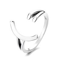Sterling Silver Finger Ring, 925 Sterling Silver, Antique finish, fashion jewelry & for woman, 18mm 