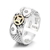 Sterling Silver Finger Ring, 925 Sterling Silver, Antique finish, fashion jewelry & Unisex, 10mm 