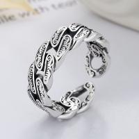 Sterling Silver Finger Ring, 925 Sterling Silver, Antique finish, fashion jewelry & for woman, 7mm 