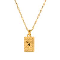 Stainless Steel Jewelry Necklace, 304 Stainless Steel, with 2.17inch extender chain, 18K gold plated, fashion jewelry & for woman & with rhinestone, golden, 21mm Approx 16.34 Inch 
