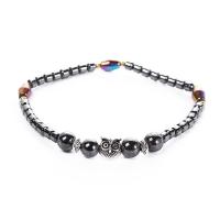 Fashion Jewelry Anklet, Magnetic Hematite, Owl, Unisex Approx 8.66 Inch 
