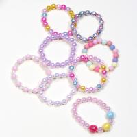 Resin Bracelets, Round, 8 pieces & for children, multi-colored, Inner Approx 45mm 