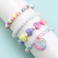 Resin Bracelets, 4 pieces & for children, multi-colored, Inner Approx 45mm 