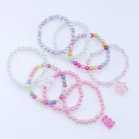 Resin Bracelets, 8 pieces & for children, multi-colored, Inner Approx 45mm 