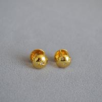Befestiger Zirkonia Messing Ohrring, rund, 18K vergoldet, Modeschmuck & Micro pave Zirkonia & für Frau, 10mm, verkauft von Paar[