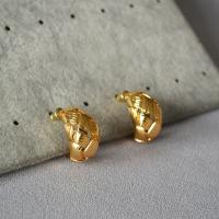Brass Stud Earring, Moon, gold color plated, fashion jewelry & for woman, 20mm [