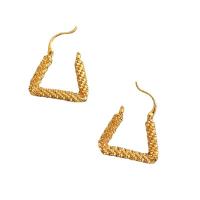 Brass Drop Earring, Geometrical Pattern, gold color plated, fashion jewelry & for woman 20mm 