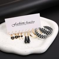 Resin Zinc Alloy Earring, with Resin, 5 pieces & fashion jewelry & for woman 