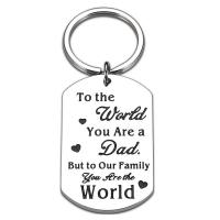 Stainless Steel Key Chain, 304 Stainless Steel, polished, with letter pattern & for man, original color 