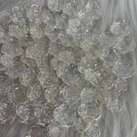 Granos de la resina de flor, Rosa, Bricolaje & diverso tamaño para la opción, Blanco, Vendido por UD