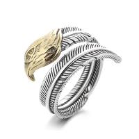 Sterling Silver Finger Ring, 925 Sterling Silver, eagle, Antique finish, fashion jewelry & Unisex 15mm 