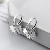 Sterling Silver Drop Earring, 925 Sterling Silver, Star, Antique finish, fashion jewelry & for woman 