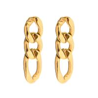 Stainless Steel Drop Earring, 304 Stainless Steel, 18K gold plated, fashion jewelry & for woman, golden [