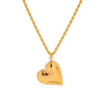 Stainless Steel Jewelry Necklace, 304 Stainless Steel, with 2.17inch extender chain, Heart, Vacuum Ion Plating, fashion jewelry & for woman, golden, 22.5mm Approx 17.52 Inch 