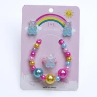 Jewelry Gift Sets, Plastic, Stud Earring & finger ring & bracelet, Bear, for children, multi-colored 
