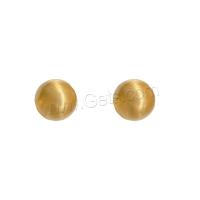 Brass Stud Earring, Round, real gold plated, fashion jewelry & for woman [