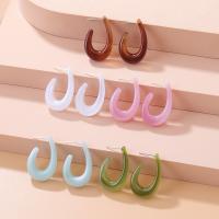 Resin Zinc Alloy Earring, with Resin, silver color plated, fashion jewelry & for woman [