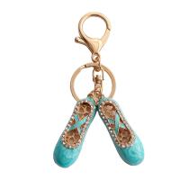 Rhinestone Zinc Alloy Key Chain, Shoes, gold color plated, cute & fashion jewelry & with rhinestone [