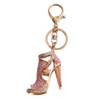 Rhinestone Zinc Alloy Key Chain, Shoes, gold color plated, cute & fashion jewelry & with rhinestone 