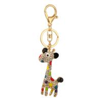 Rhinestone Zinc Alloy Key Chain, Deer, gold color plated, cute & fashion jewelry & with rhinestone 