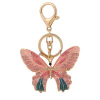 Rhinestone Zinc Alloy Key Chain, Butterfly, gold color plated, cute & fashion jewelry & with rhinestone [