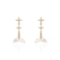 Rhinestone Brass Drop Earring, Copper Alloy, with Acrylic, gold color plated, fashion jewelry & for woman & with rhinestone 