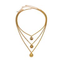 Fashion Multi Layer Necklace, Zinc Alloy, with Iron, with 2.7inch extender chain, antique gold color plated, three layers & fashion jewelry & oval chain & for man Approx 17.7 Inch, Approx 19.6 Inch 